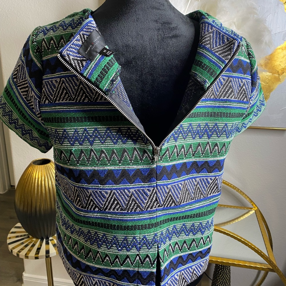 Multi Colored Cotton And Polyester Blend Fitted S… - image 2